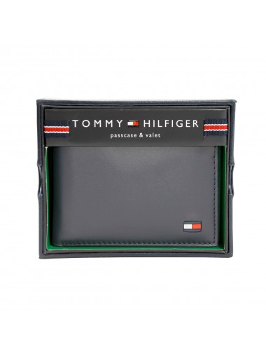 Tommy Hilfiger Men's Leather Cambridge Passcase Wallet with Removable Card Holder - Navy